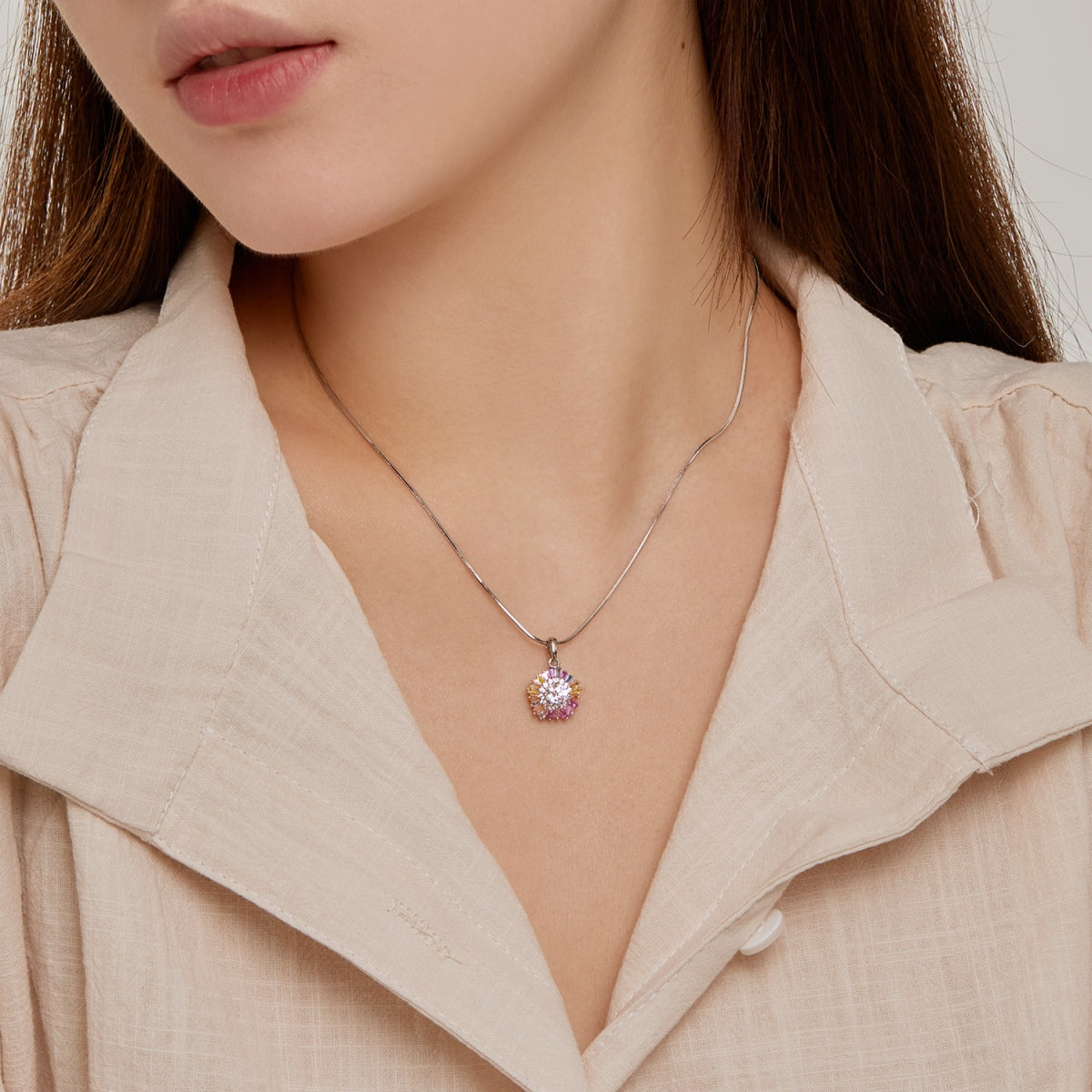 [Goodv]Charming Flower Colorful Necklace