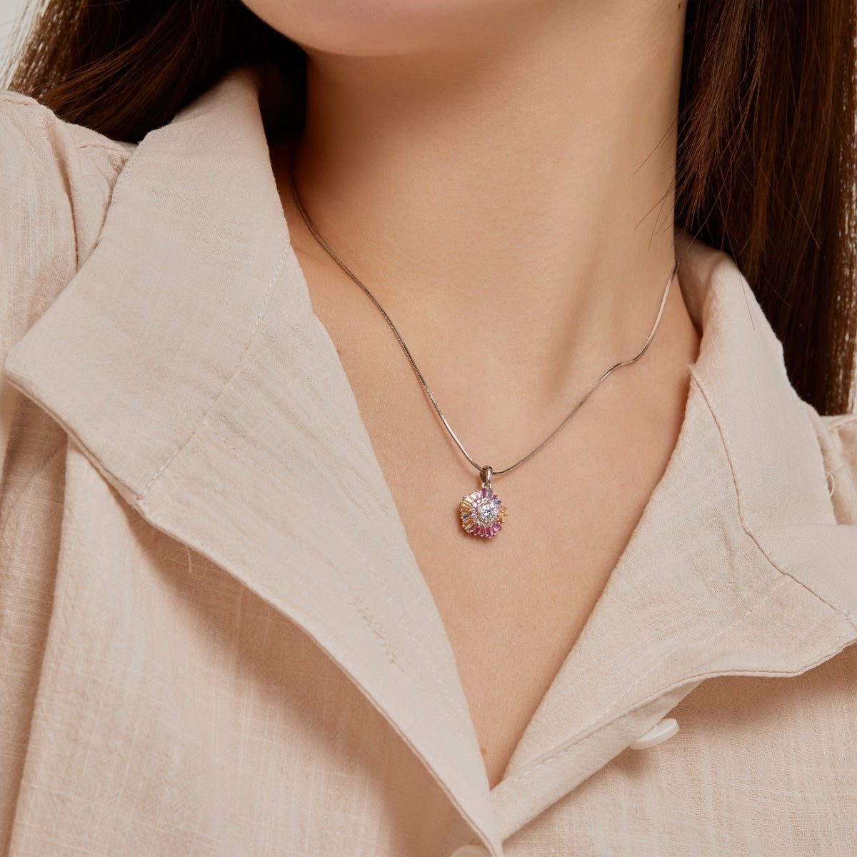 [Goodv]Charming Flower Colorful Necklace