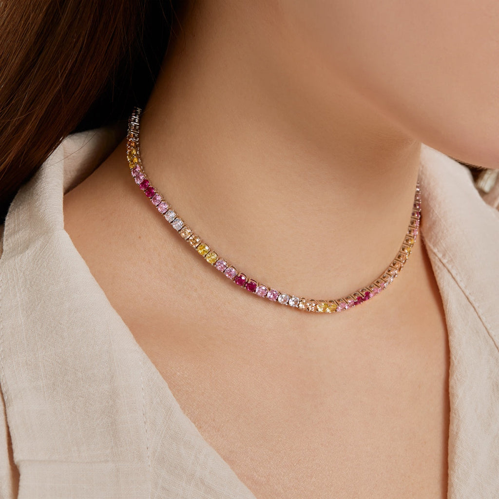 [Goodv]Delicate Colorful Tennis Necklace
