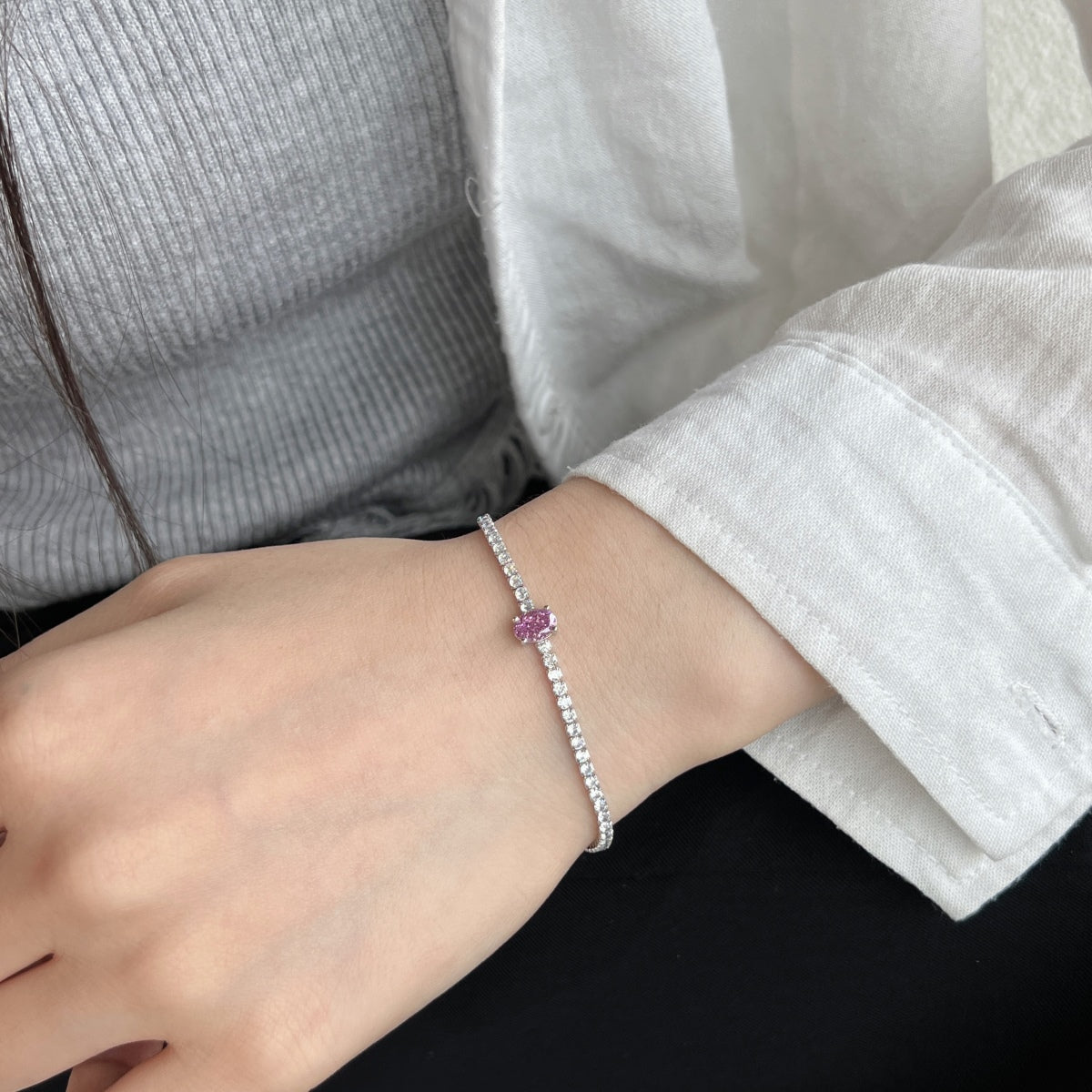 [Goodv]0.75カラットの絶妙なオーバルカットデイリーブレスレット