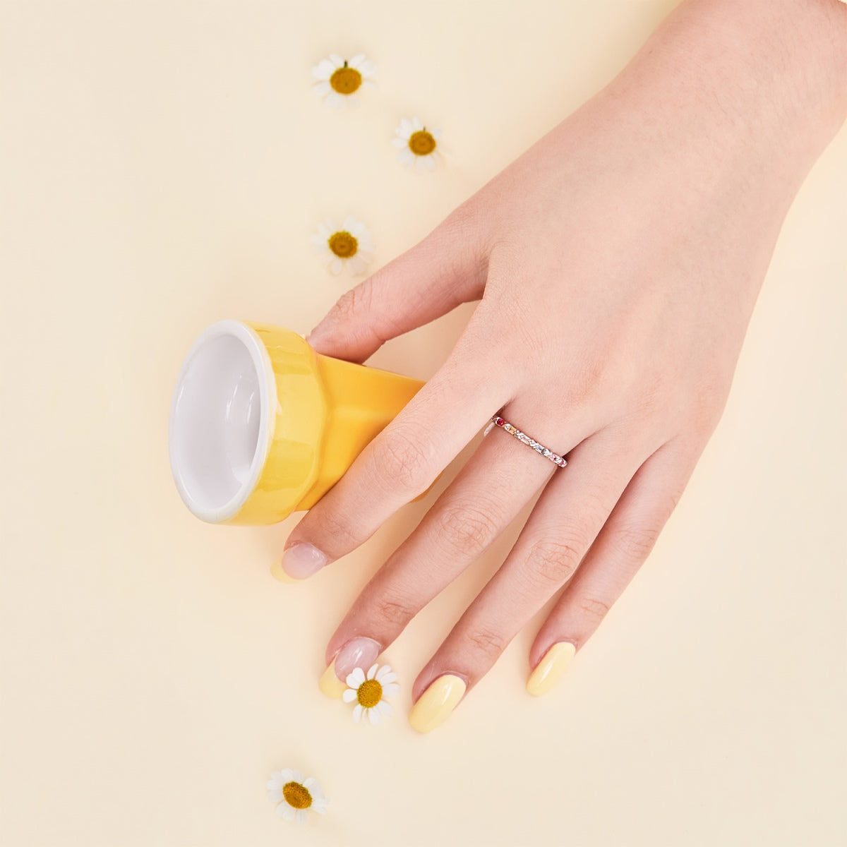 [Goodv]Charming Colorful Round Cut Daily Ring