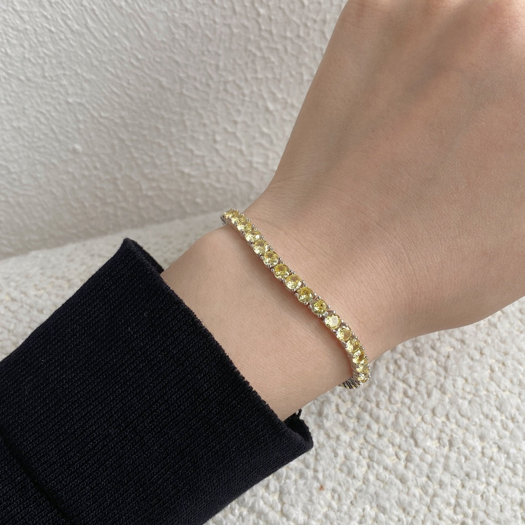 [Goodv]華やかなラウンドカットテニスブレスレット