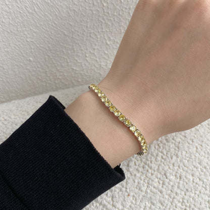 [Goodv]Ornate Dazzling Round Cut Tennis Bracelet