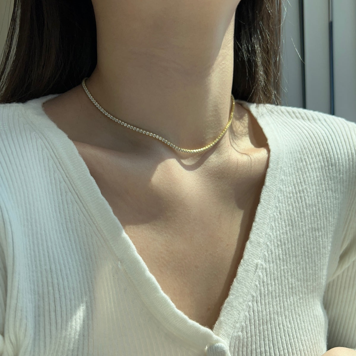 [Goodv] Collier de tennis de forme ronde délicate