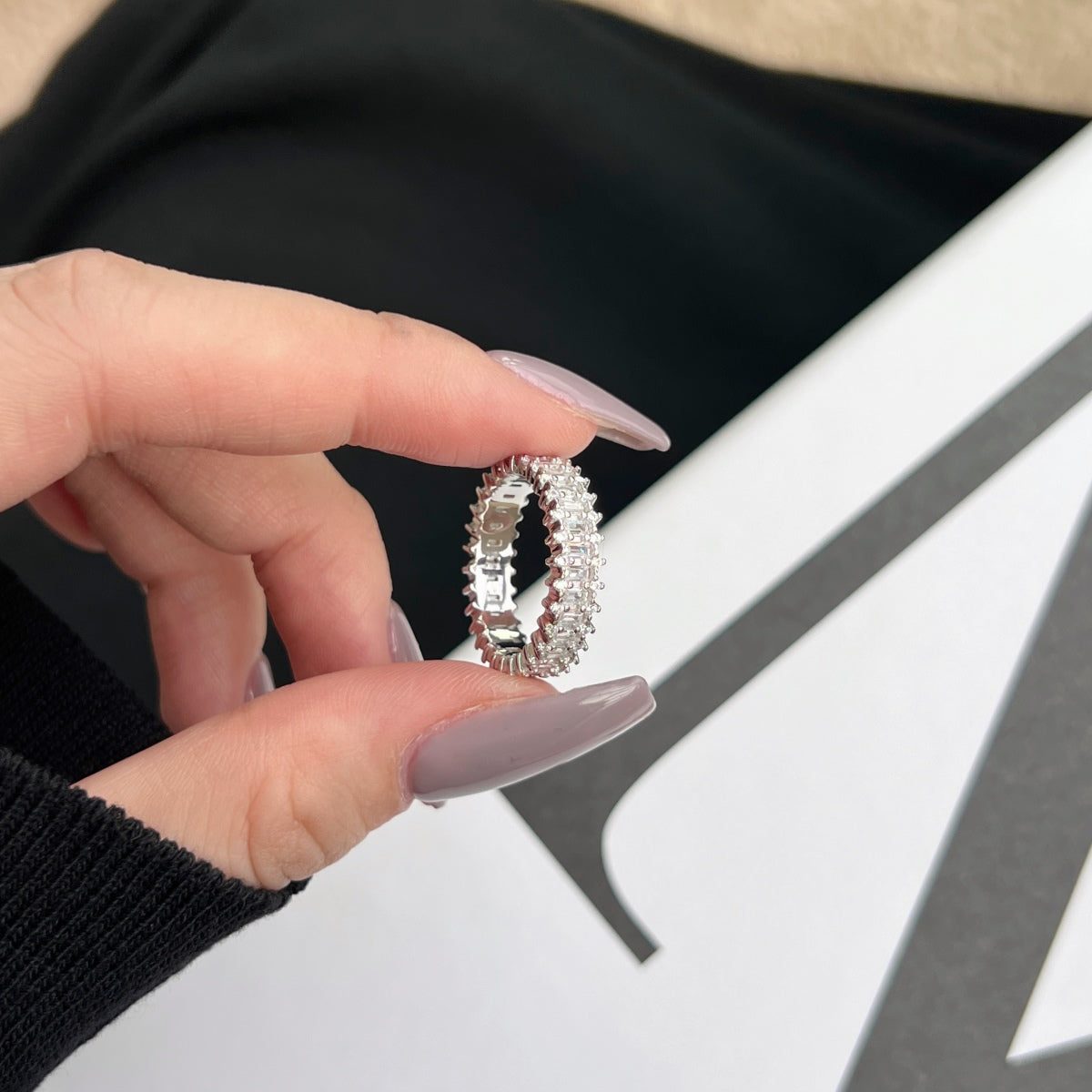 [Goodv]Splashy Ornate Emerald Cut Cocktail Ring