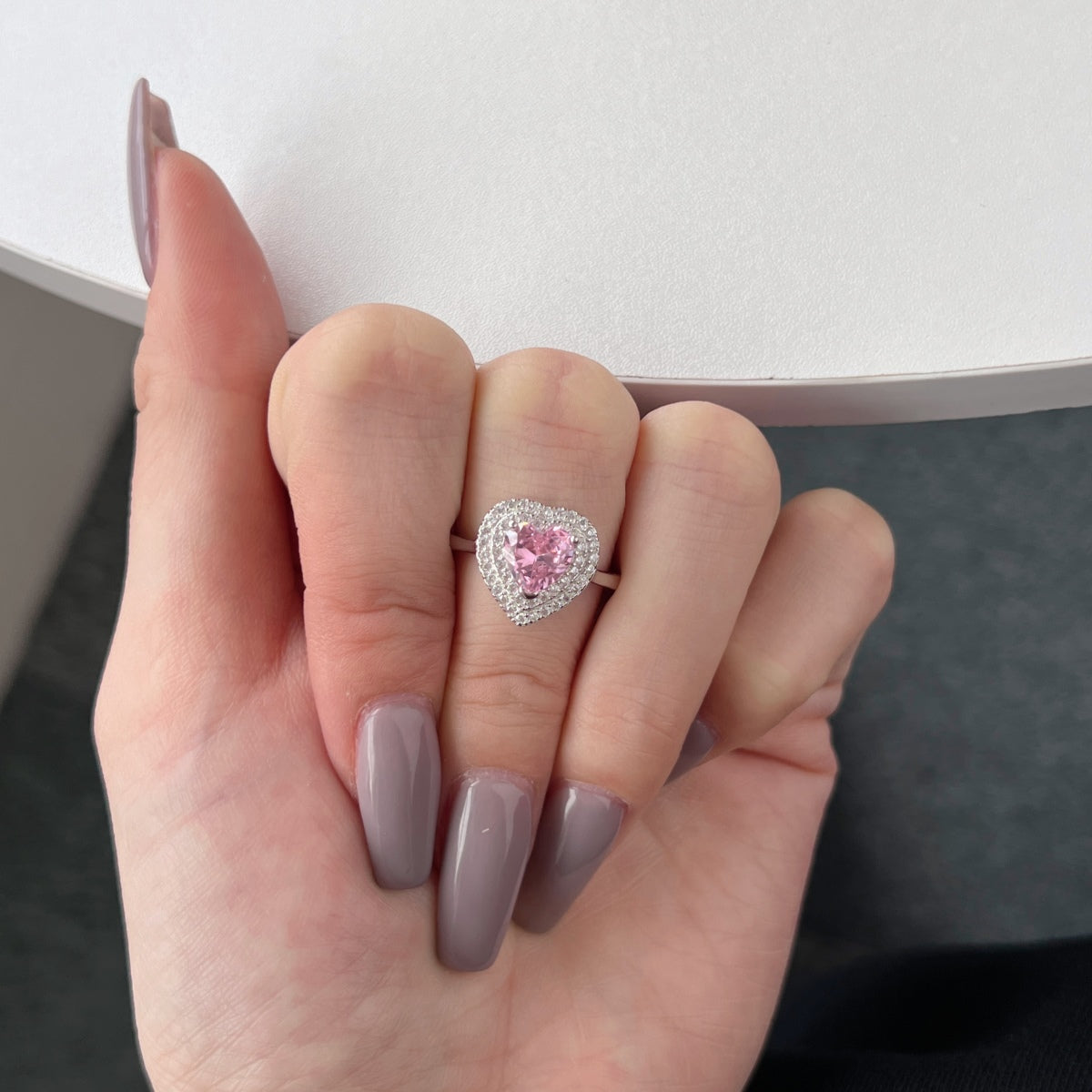 [Goodv]Delicate Ebullient Heart Shape Wedding Ring