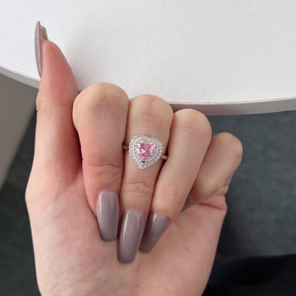 [Goodv]Delicate Ebullient Heart Shape Wedding Ring