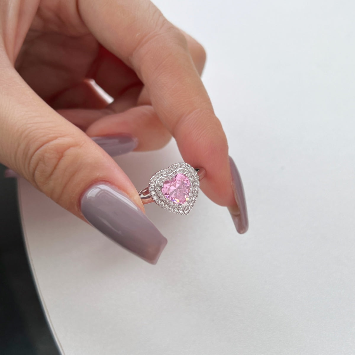 [Goodv]Delicate Ebullient Heart Shape Wedding Ring