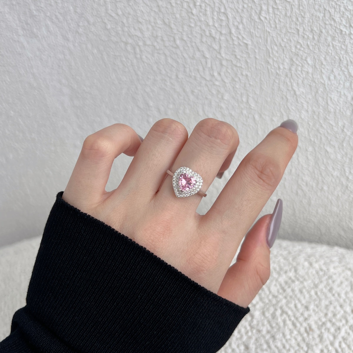 [Goodv]Delicate Ebullient Heart Shape Wedding Ring