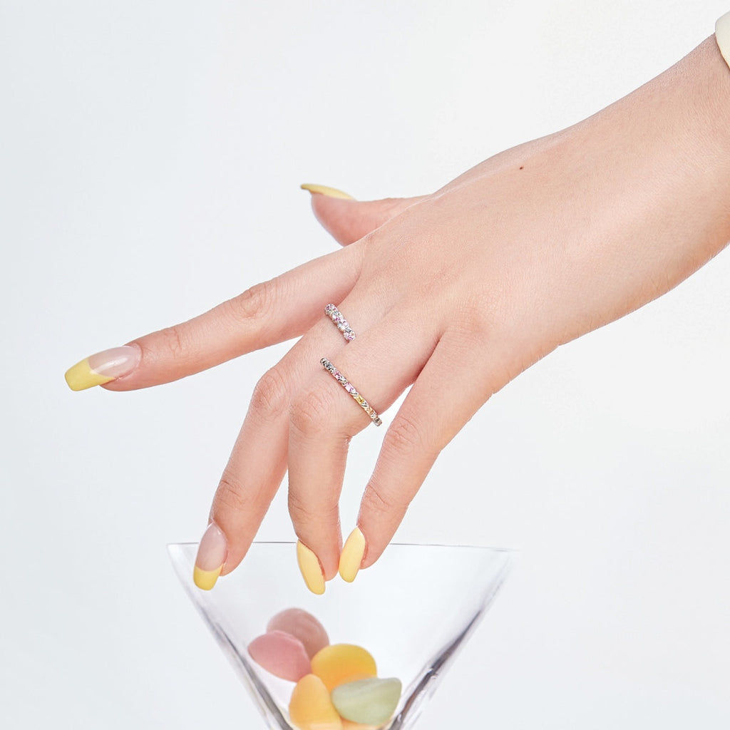 [Goodv] Bague quotidienne délicate et énergique à coupe ronde