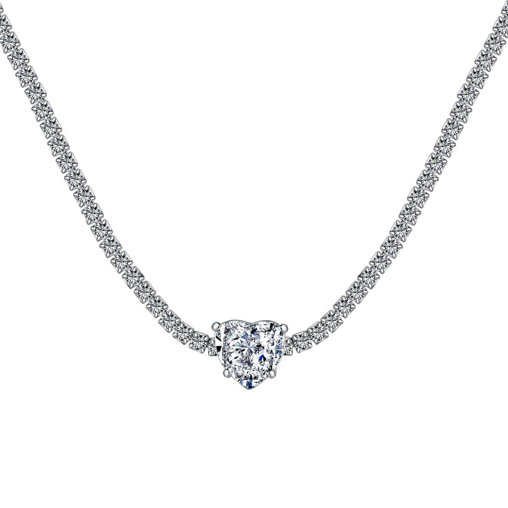 [Goodv]2.0 Carat Sparkling Tennis Heart Cut Necklace