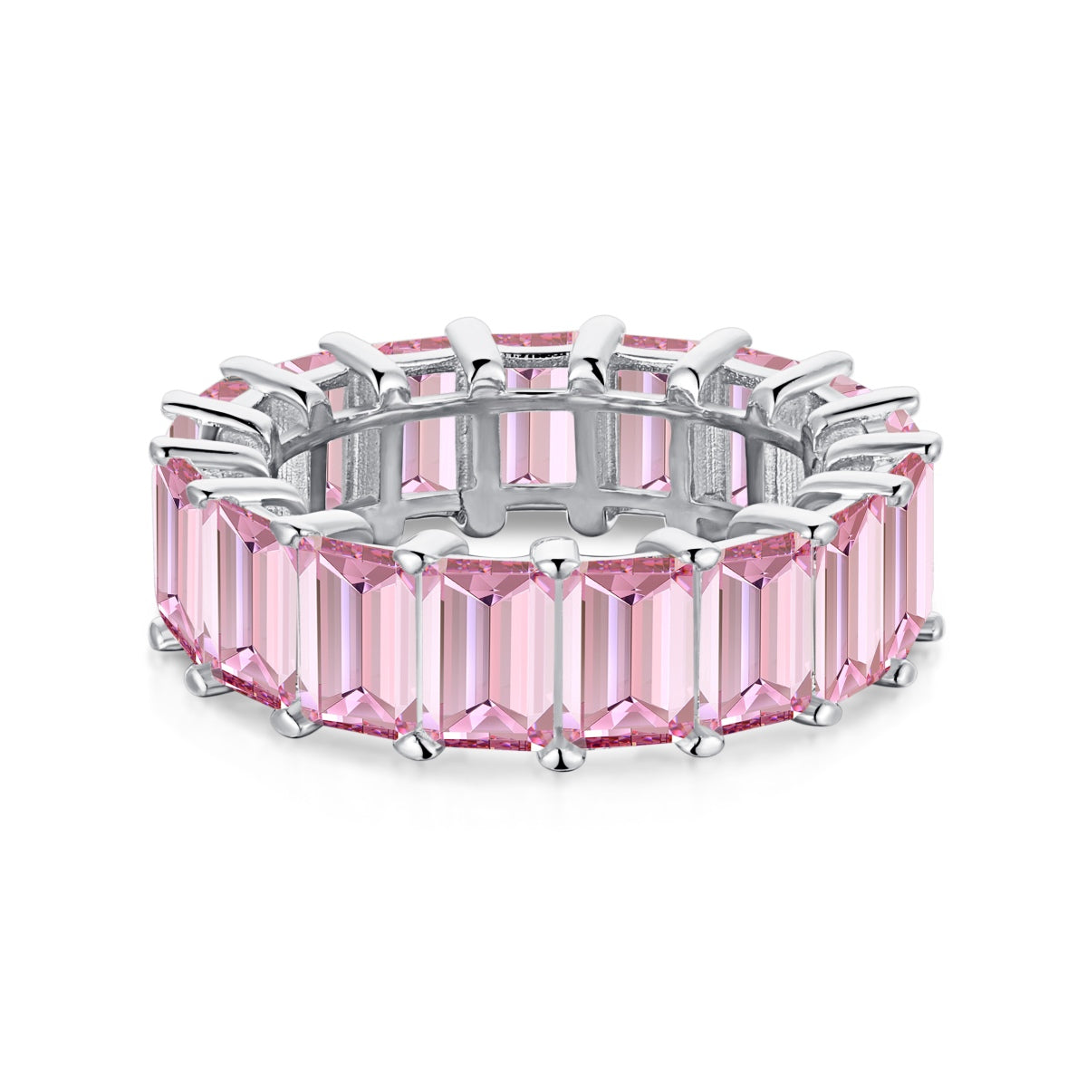 [Goodv] Bague tennis élégante taille émeraude de 0,75 carat