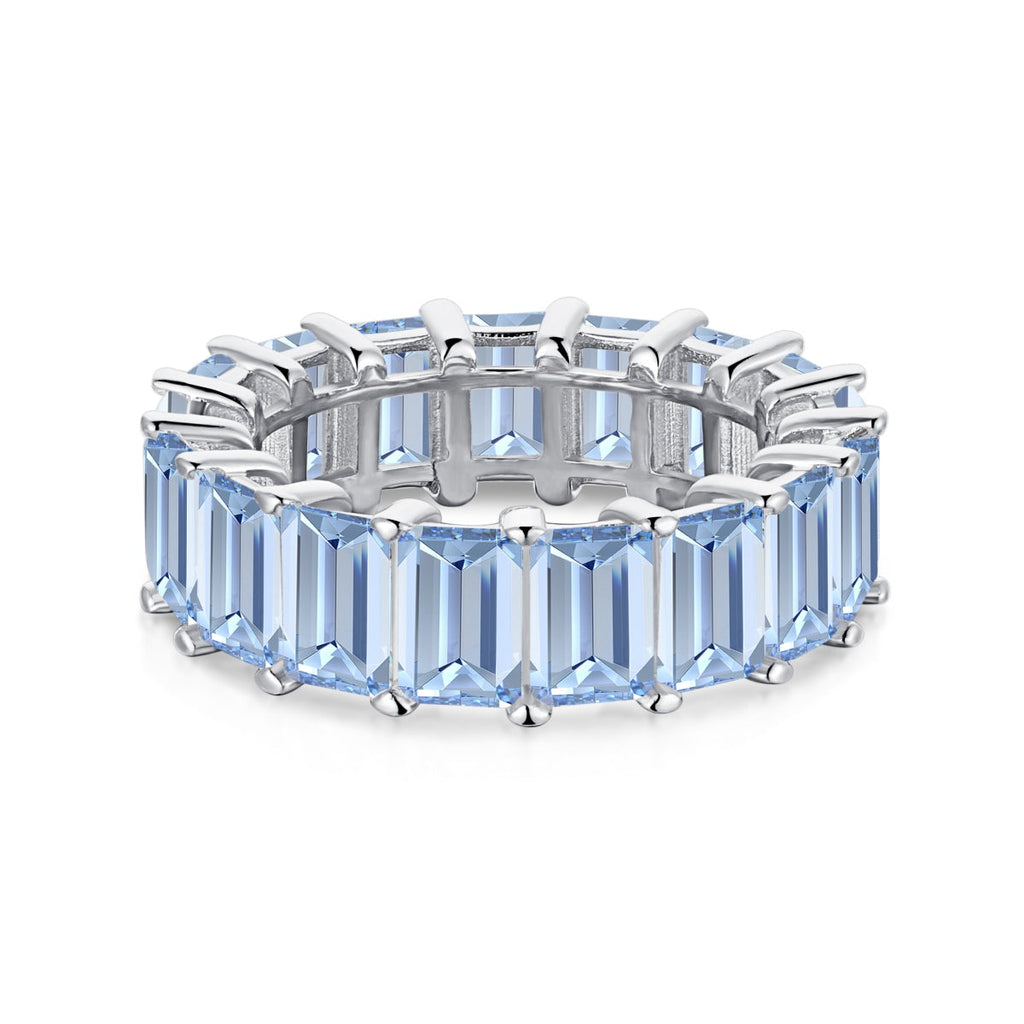 [Goodv]0.75 Carat Elegant Emerald Cut Tennis Ring
