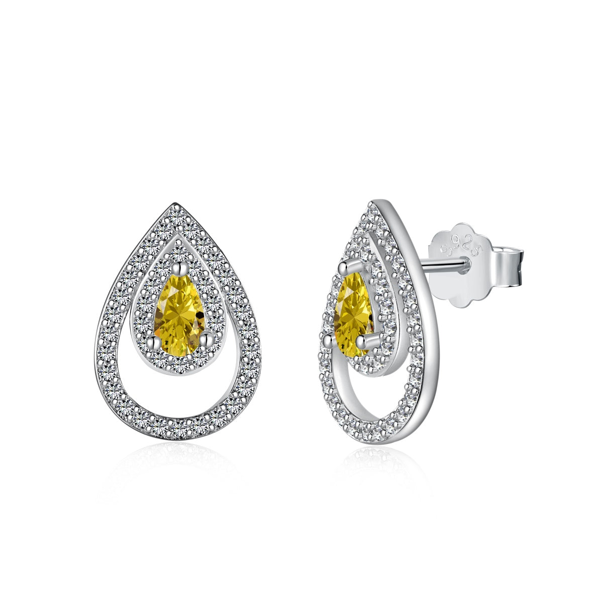 [Goodv]Sparkling Delicate Water Drop Shape Daily Earrings