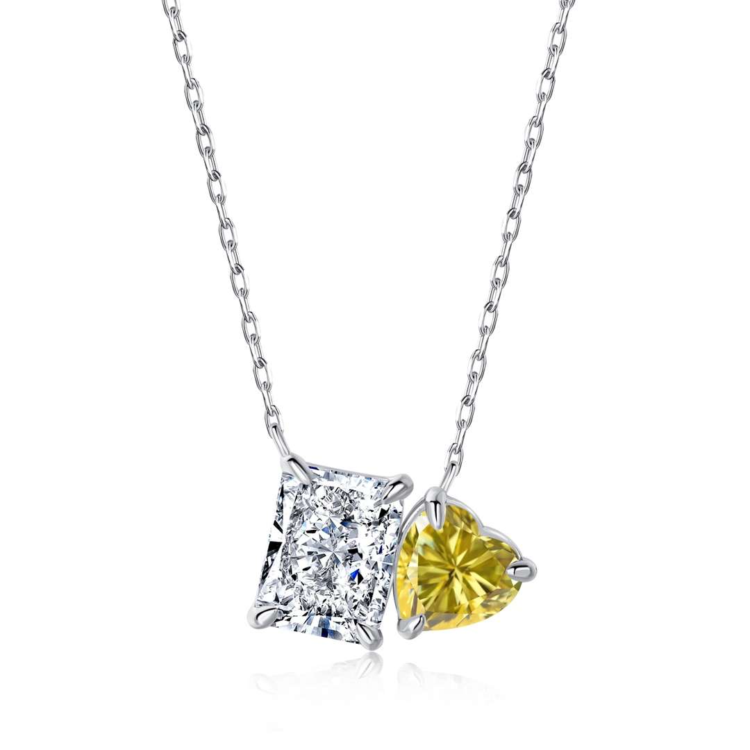 [Goodv]Dazzling Square & Heart Shape Necklace