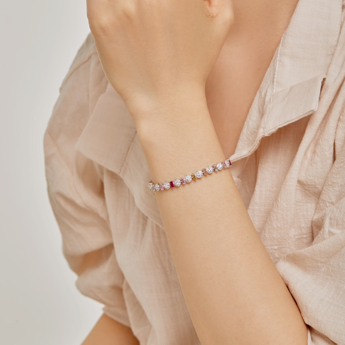 [Goodv]Bracelet quotidien de forme ronde colorée et rayonnante