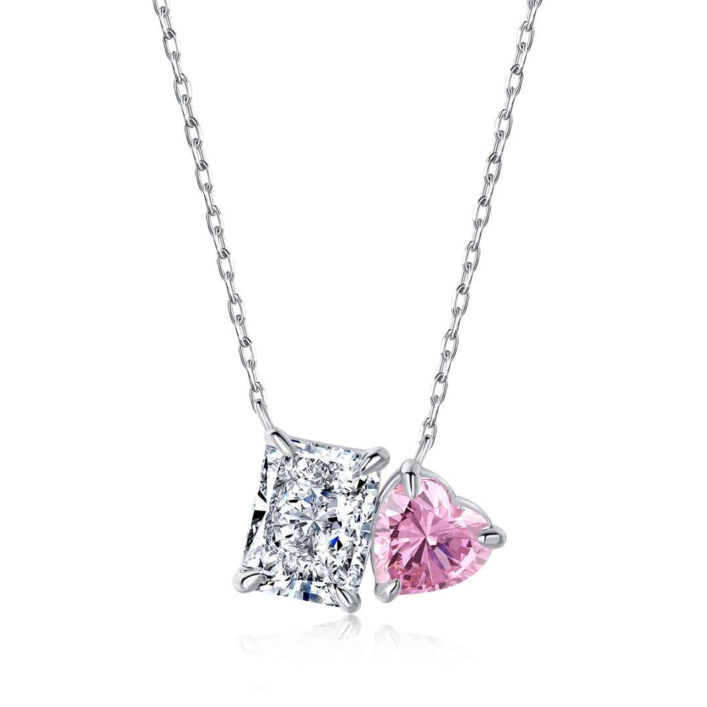 [Goodv]Dazzling Square & Heart Shape Necklace
