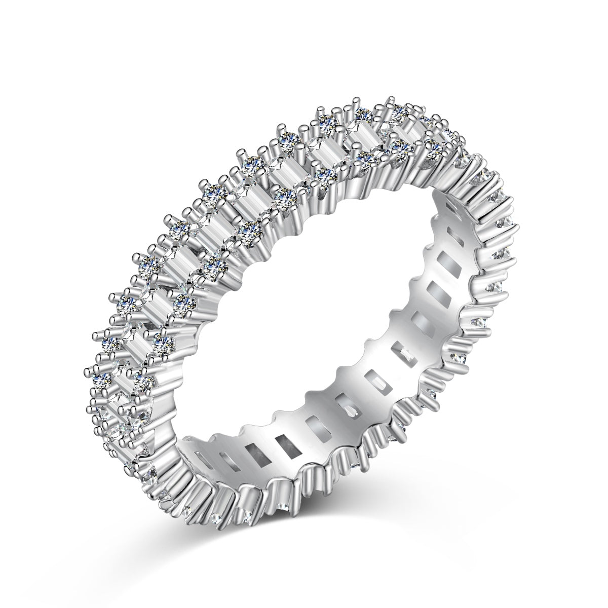 [Goodv]Splashy Ornate Emerald Cut Cocktail Ring