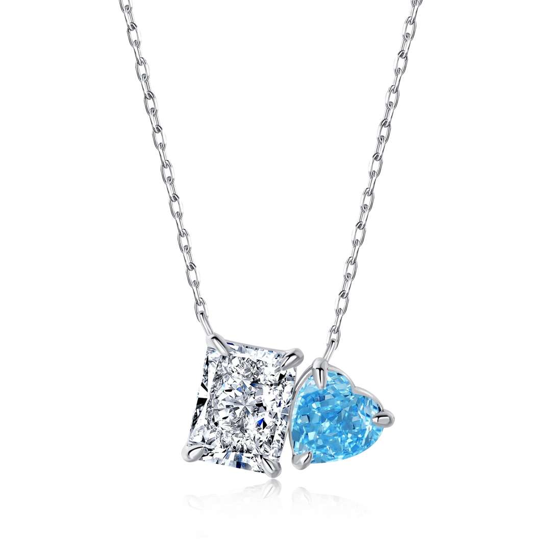 [Goodv]Dazzling Square & Heart Shape Necklace