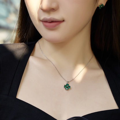 [Goodv]Heart-Shaped Four-Leaf Clover Bead Necklace