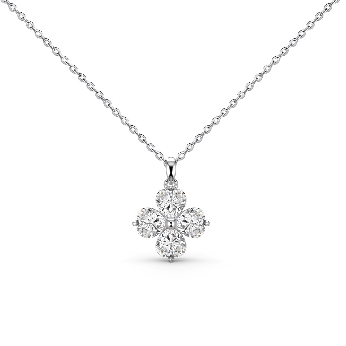 [Goodv]Heart-Shaped Four-Leaf Clover Bead Necklace