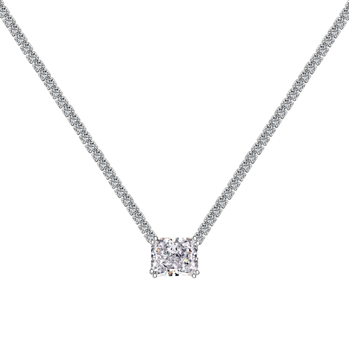 [Goodv]4.0 Carat Elegant Radiant Cut Necklace
