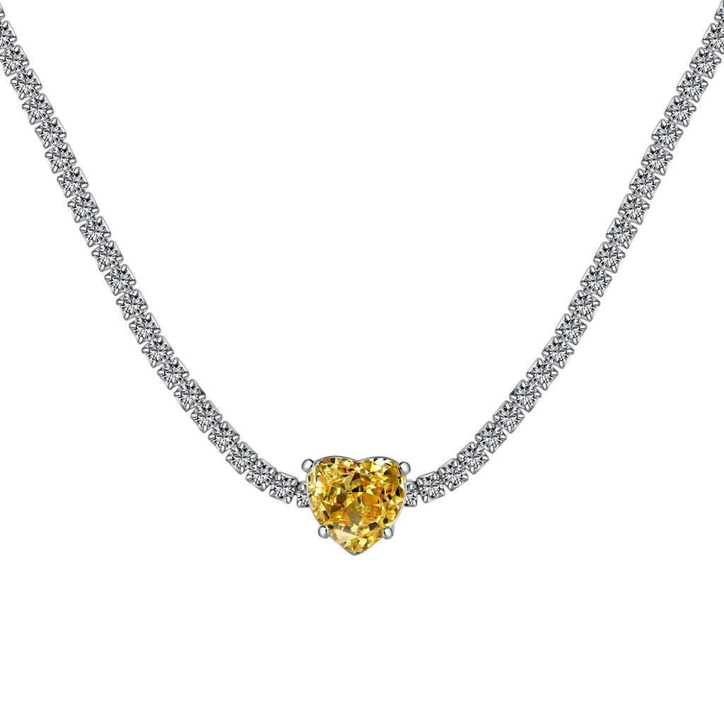 [Goodv]2.0 Carat Sparkling Tennis Heart Cut Necklace