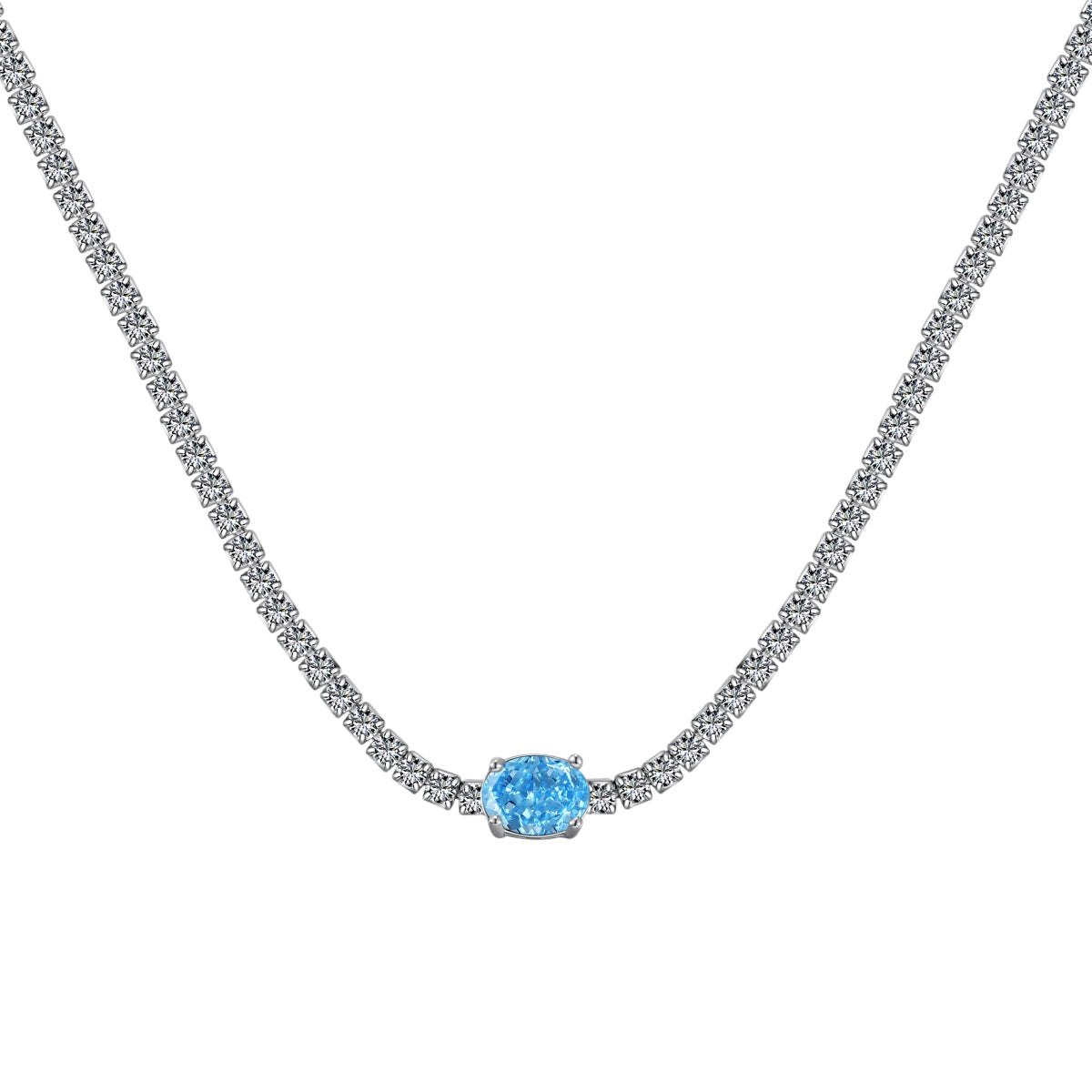[Goodv]1.0 Carat Shining Oval Cut Necklace