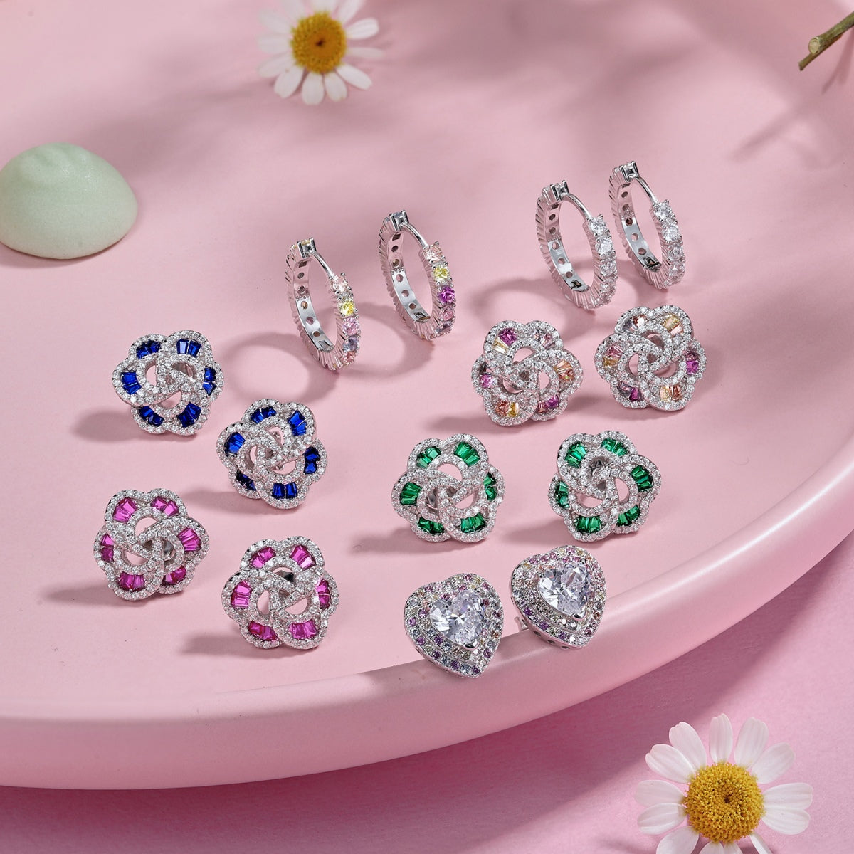 [Goodv]Radiant Colorful Round Cut Earrings