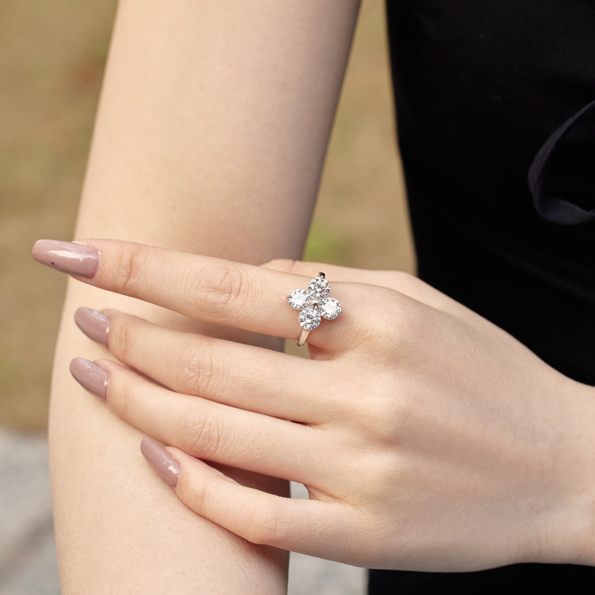 [Goodv]Four-Leaf Clover Eight-Pointed Star Ring