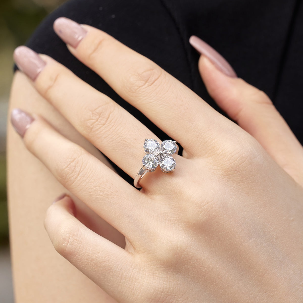 [Goodv]Four-Leaf Clover Eight-Pointed Star Ring