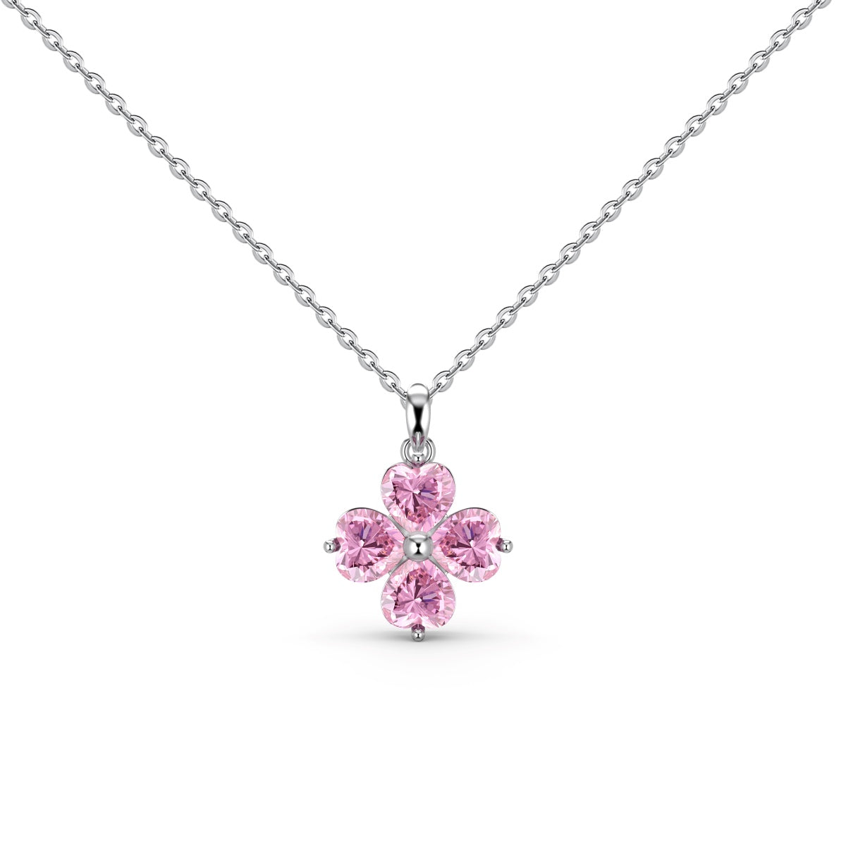 [Goodv]Heart-Shaped Four-Leaf Clover Bead Necklace