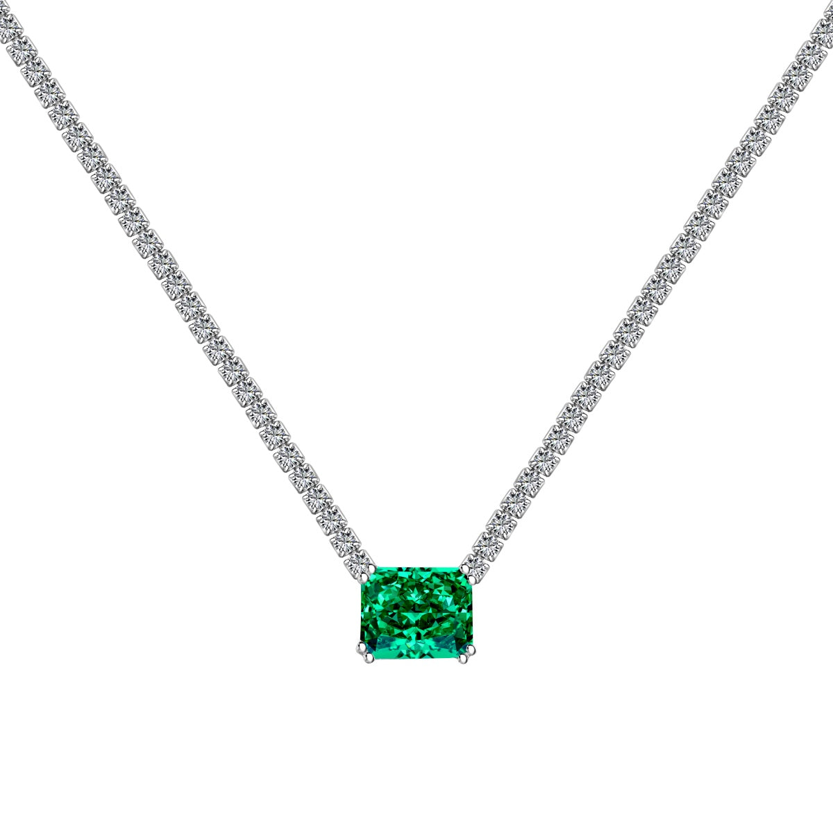 [Goodv]4.0 Carat Elegant Radiant Cut Necklace