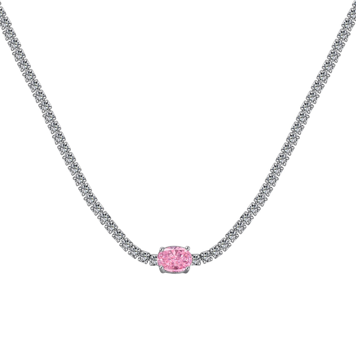 [Goodv]1.0 Carat Shining Oval Cut Necklace