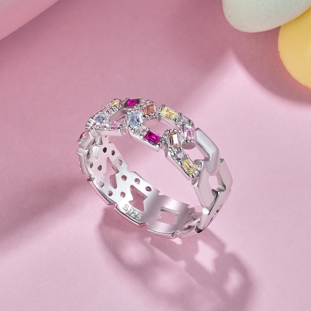 [Goodv]Sparkling Vibrant Emerald Cut Daily Ring