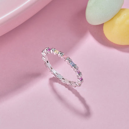 [Goodv]Charming Colorful Round Cut Daily Ring