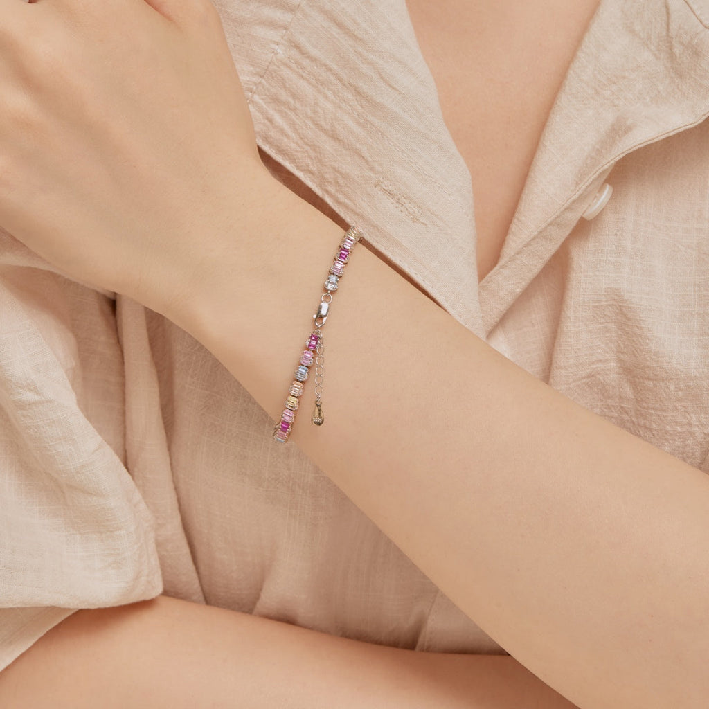 [Goodv] Bracelet de fête délicat et coloré en émeraude taillée