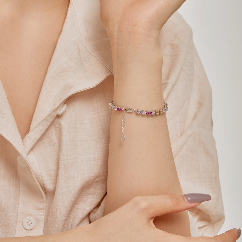 [Goodv] Bracelet de fête délicat et coloré en émeraude taillée