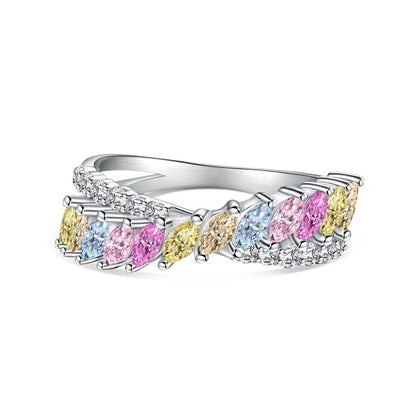 [Goodv] Bague quotidienne unique et colorée en forme de marquise