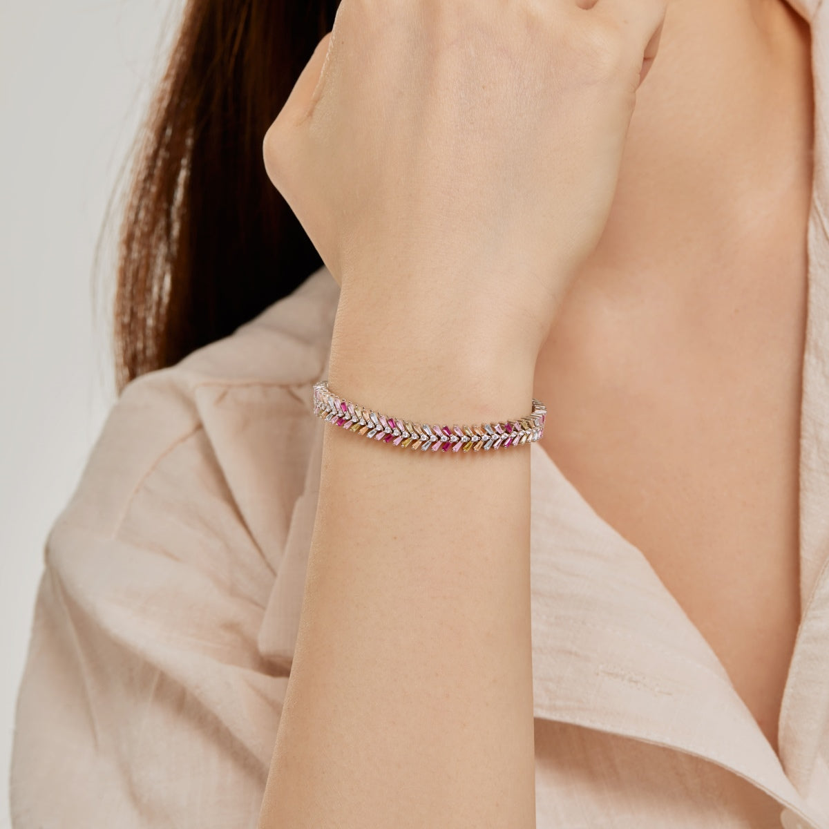 [Goodv]Dainty Radiant Emerald Cut Daily Bracelet