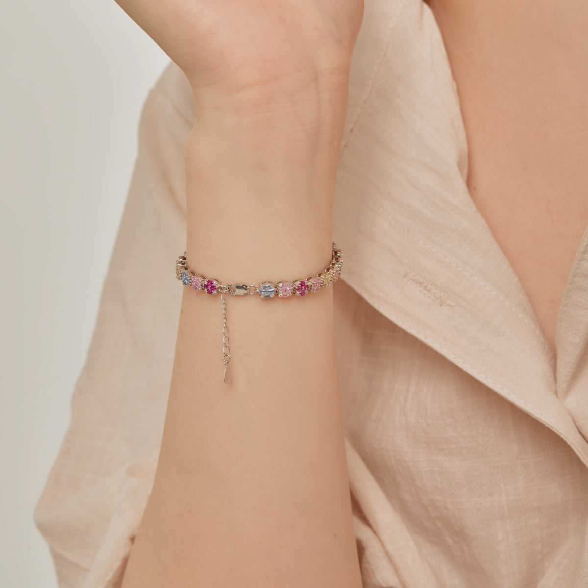 [Goodv]Delicate Colorful Emerald Cut Daily Bracelet
