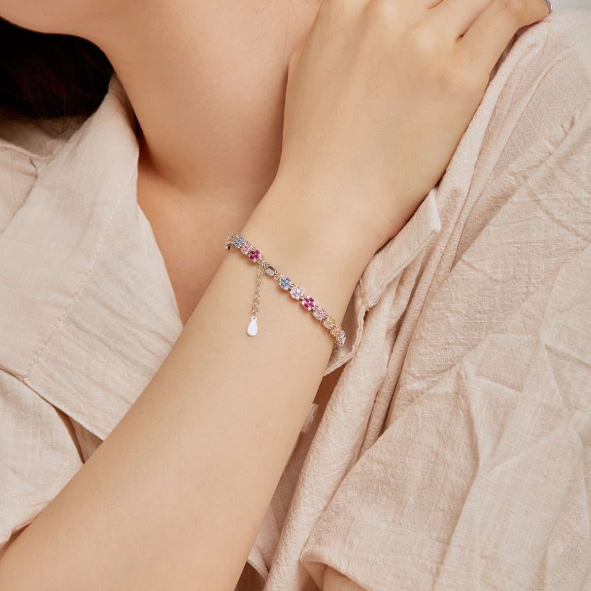 [Goodv]Delicate Colorful Emerald Cut Daily Bracelet