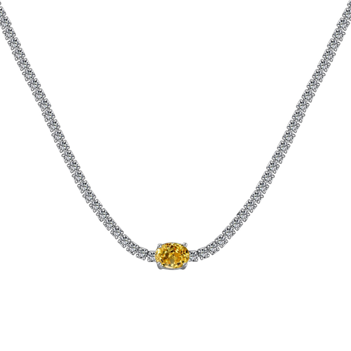 [Goodv]1.0 Carat Shining Oval Cut Necklace