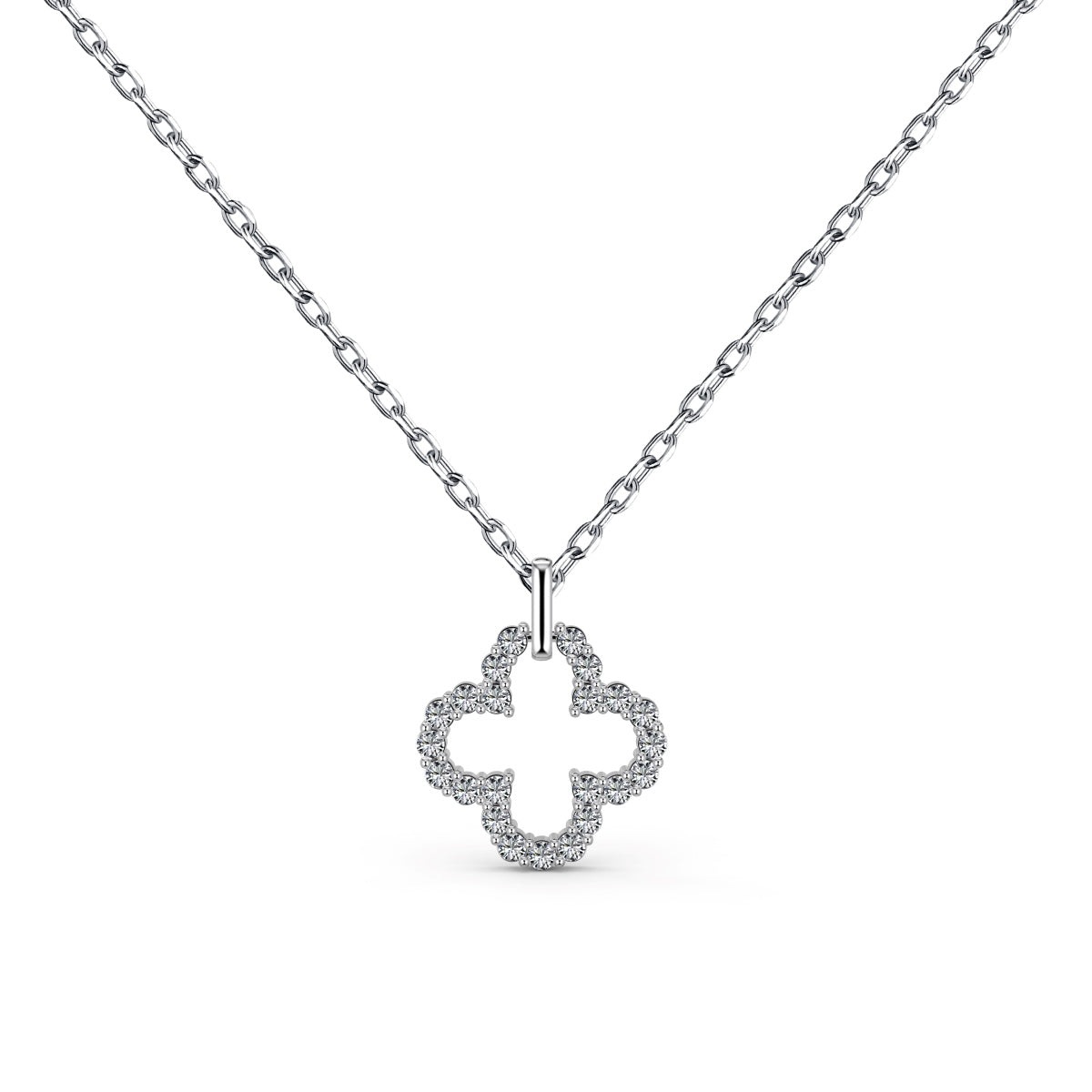 [Goodv]Four-Leaf Clover Hollow Design Exquisite Necklace