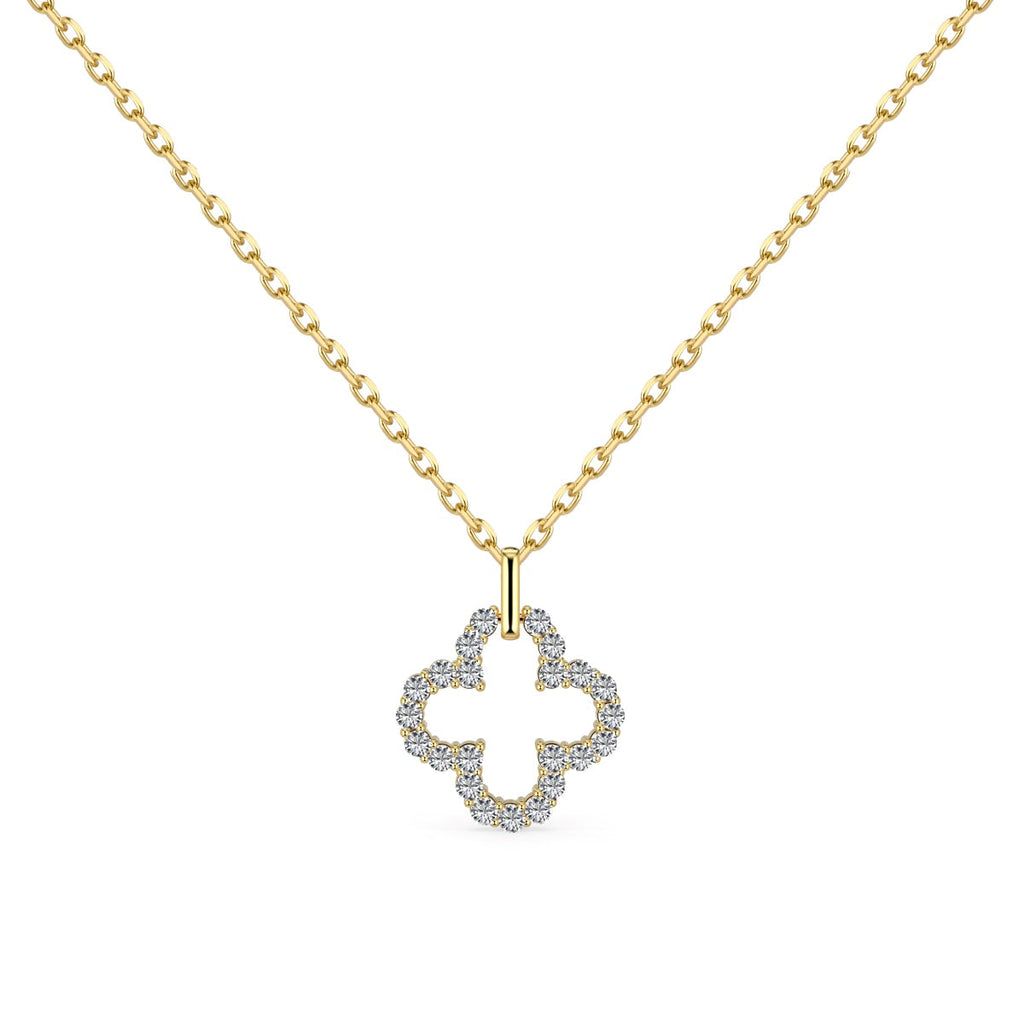 [Goodv]Four-Leaf Clover Hollow Design Exquisite Necklace