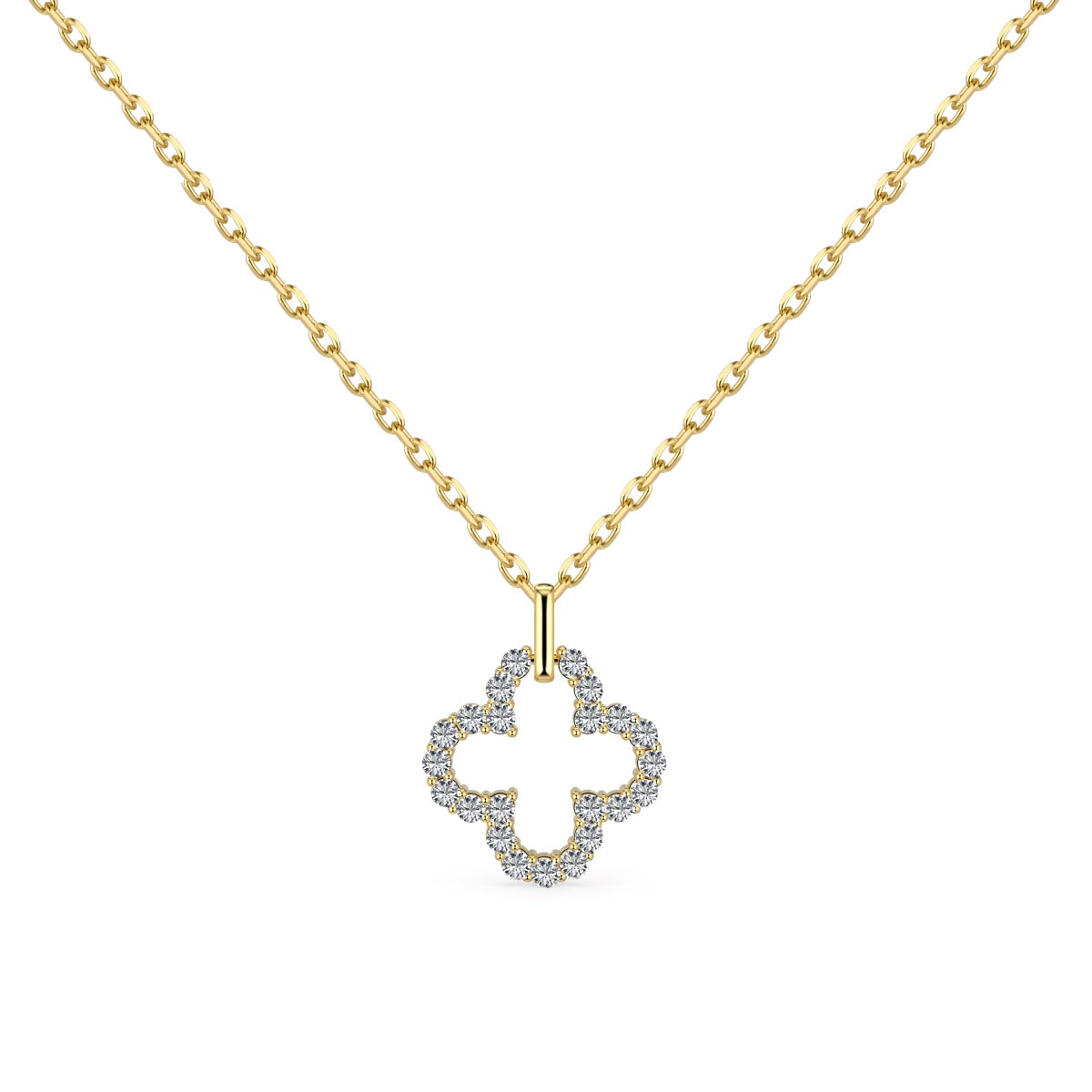 [Goodv]Four-Leaf Clover Hollow Design Exquisite Necklace