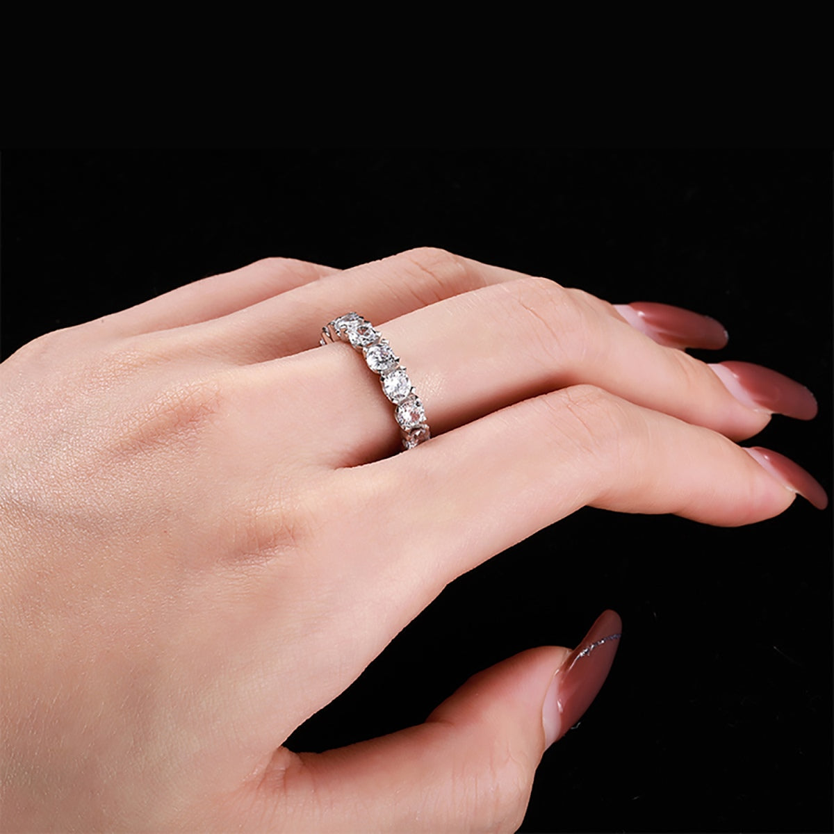 [Goodv]Eternity Round Cut Tennis Ring