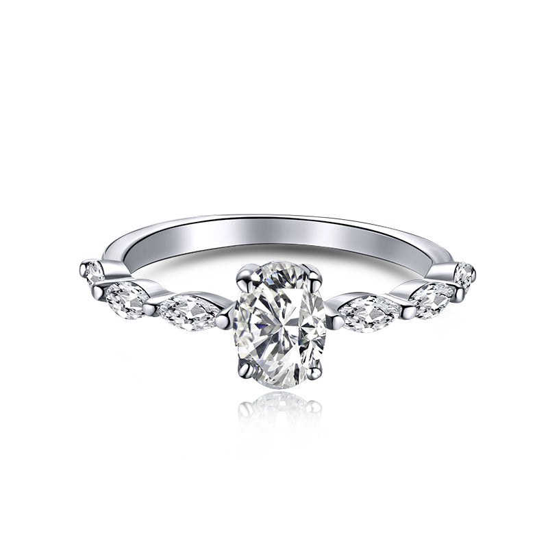 [Goodv] Bague de fiançailles quotidienne en forme de coussin allongé et vibrant de 0,75 carat