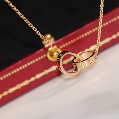 [BIJOUX]LOVE NECKLACE PINK GOLD AND SILVER