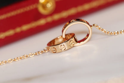 [BIJOUX]LOVE NECKLACE PINK GOLD AND SILVER